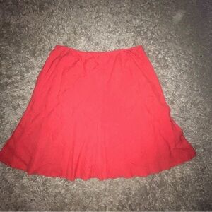 Eileen Fisher Womens 100% Linen Side Zip Flare Knee Length Coral Pink Skirt XL